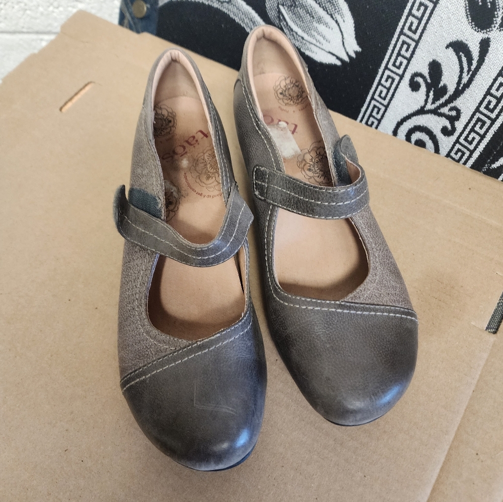Taos Mushroom Gray Leather Mamba Shoes Women's 9.5